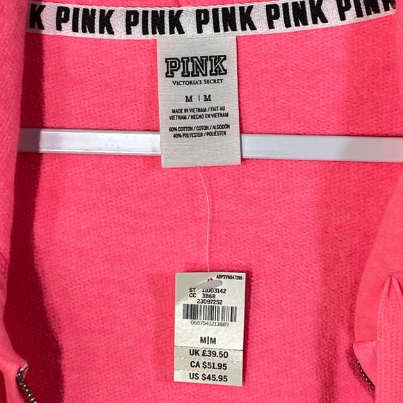 NWT PINK Victoria’s Secret Pink Blue Zip Up Hoodie - Picture 5 of 6